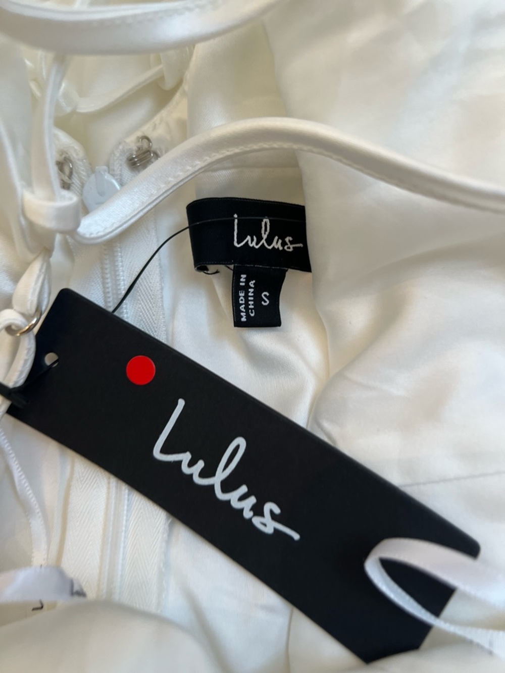 Lulus Modern Adoration White Satin Backless Maxi Dress Size S NWT - Picture 9 of 10